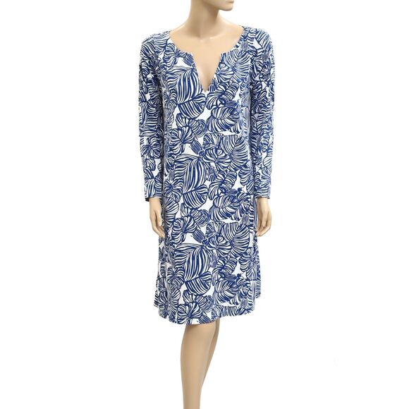 Lilly Pulitzer Tropical Printed Mini Dress White Beach Resort Cotton XL 282430 - Picture 1 of 8